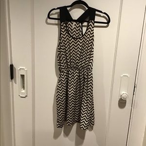 Black and cream chevron dress
